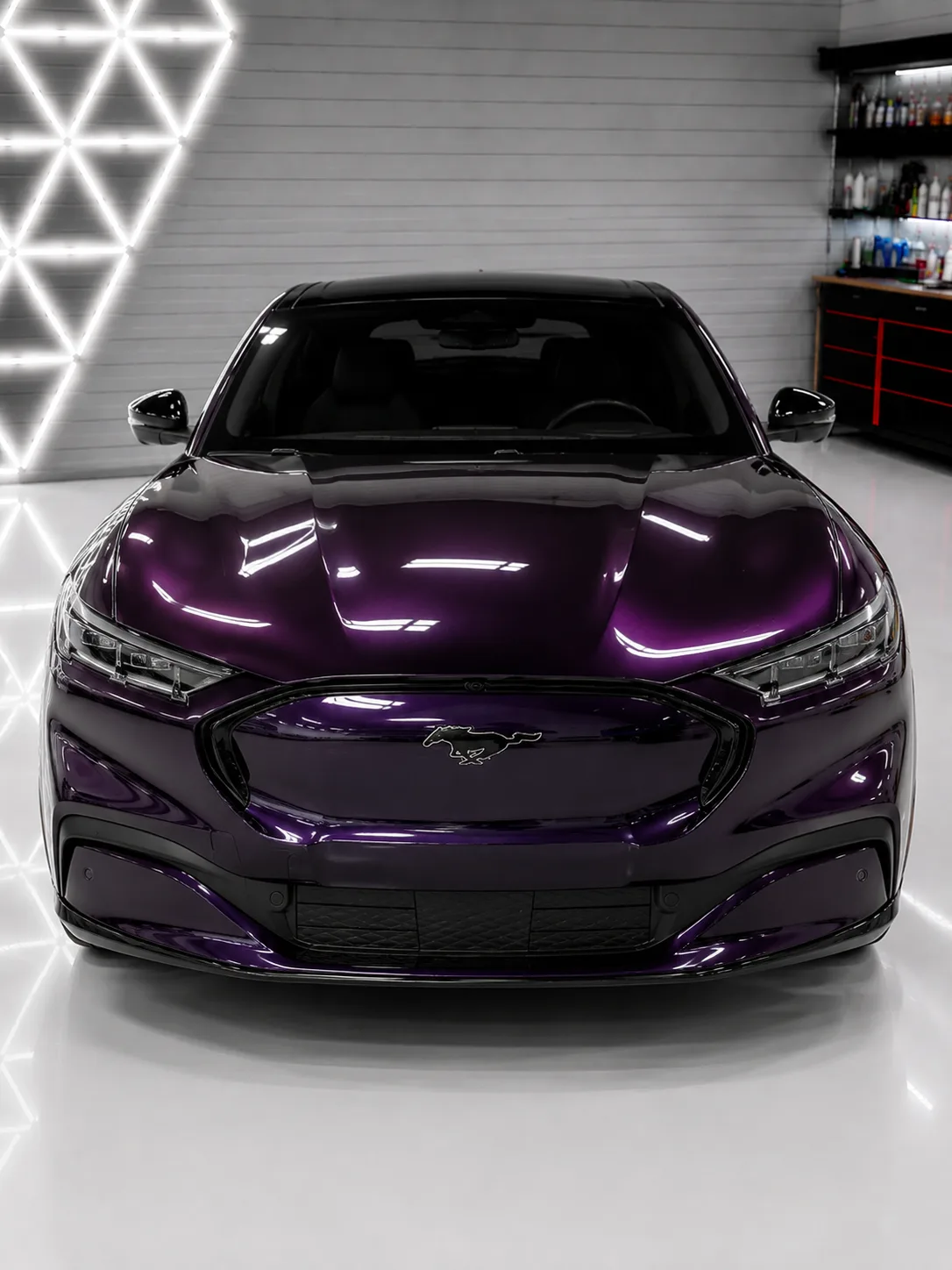Ford Mustang finished in a color-change vinyl wrap